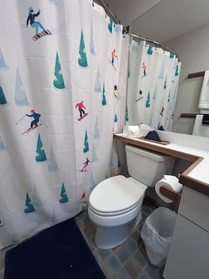 Towels, soap, shampoo, toilet paper