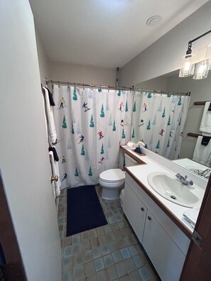 Towels, soap, shampoo, toilet paper