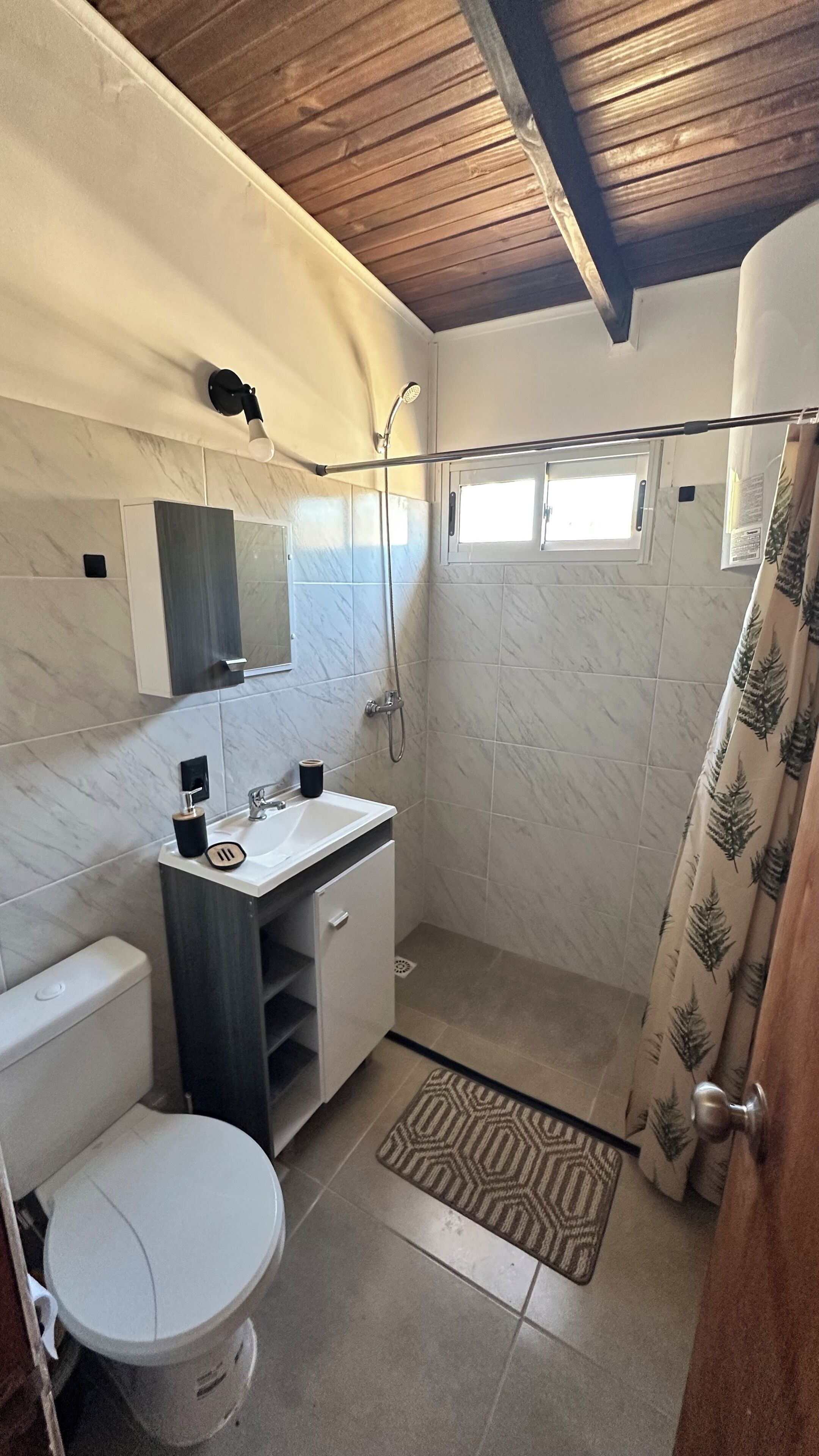Shower, bidet, toilet paper