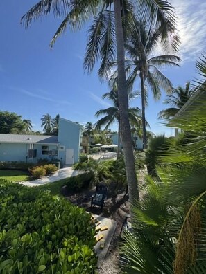 A residential area with a house, palm trees, and a clear sky. - Charming Sanibel condo - Easy walk to the beach - Pool - Colony Inn 02 (Sanibel)