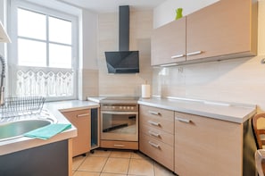 Fridge, oven, stovetop, dishwasher