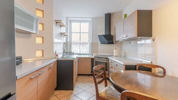 Fridge, oven, stovetop, dishwasher