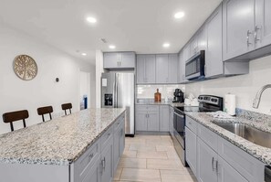 Fridge, microwave, oven, stovetop - Oceanfront w/ Private Balcony | Steps to Sand (North Myrtle Beach)