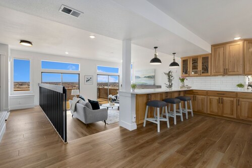 Modern mountain home with views