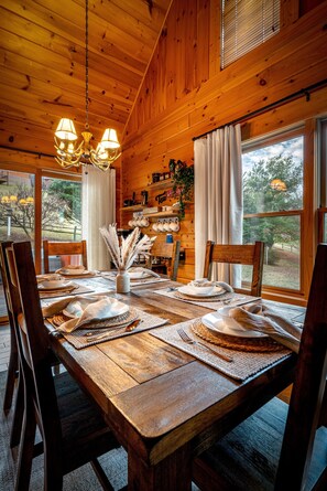 Dining - Peaceful Wears Valley Cabin w/ Hot Tub, Porch Bed Swing, FP, Fire Pit & Views (Sevierville)