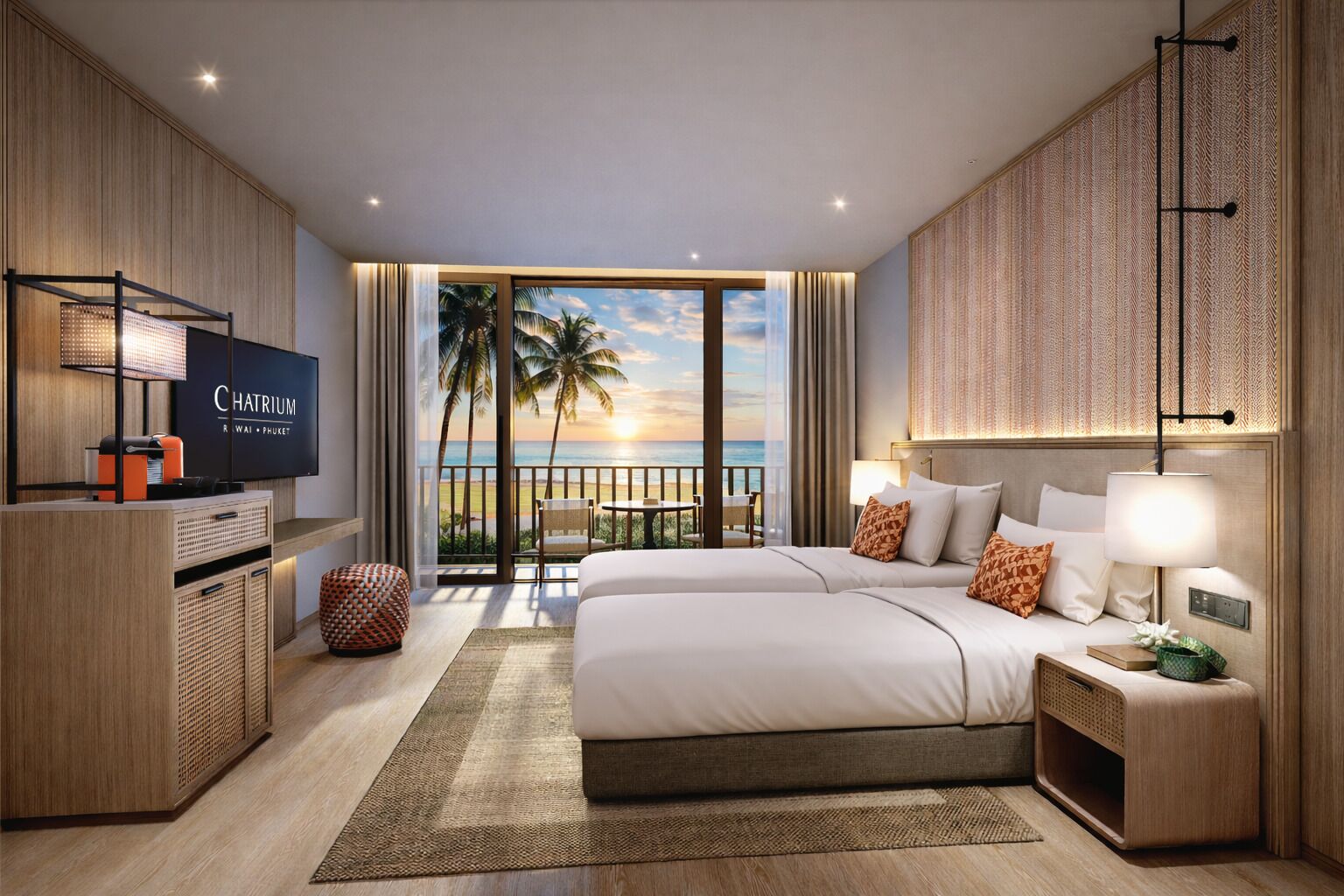 Deluxe Beachfront Twin | Coffres-forts dans les chambres, Wi-Fi gratuit