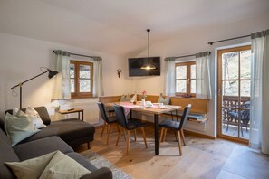Living area - Apartment Almwiese, 42 sqm with balcony (Oberaudorf)