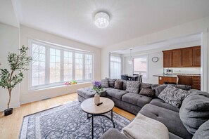 Smart TV, chimenea y libros 