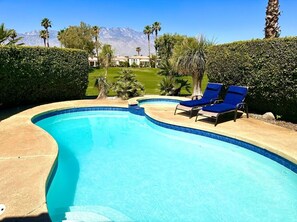 Pool - Private Pool & Spa, Mountain View Villa on the Golf Course 2-bedroom (Cathedral City)