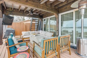 Terrace/patio - Family Friendly! Waterfront Grove Gem w/ Fire Pit (Grove)