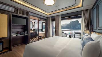 Desk, blackout curtains, soundproofing, iron/ironing board