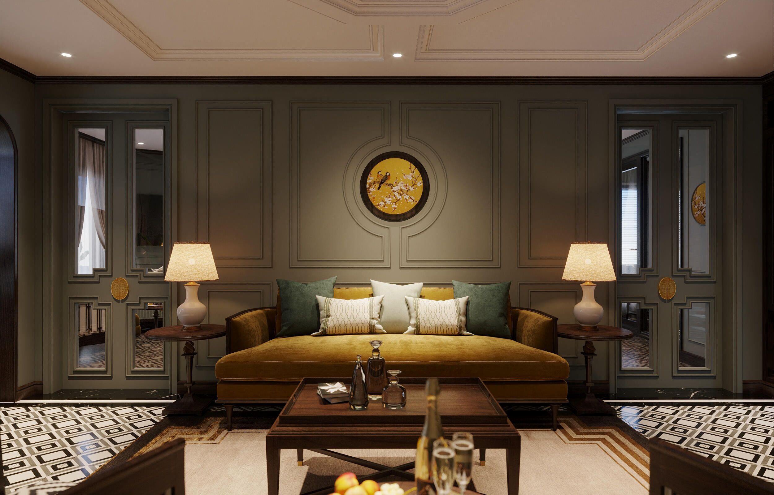 Escritorio, cortinas blackout y sistema de insonorización 