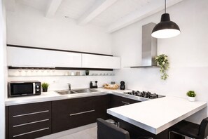 Private kitchen - Rossini's Nest: Luxury downtown+Terrazzo and Garage (Pesaro)