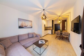 Living area - Lovely 2-bedroom apartment with AC in enchanting Sutomore (Sutomore)