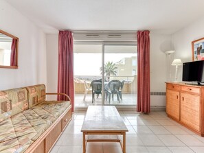 Living area - Apartment for 4 ppl, sea view, terrace (Valras-Plage)
