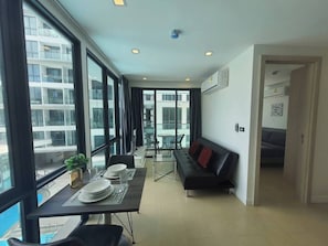 Apartment, 1 Bedroom, Smoking, Balcony | Living area - Stylish Bang Saray Apartment With Pool and Resort Facilities (Sattahip)