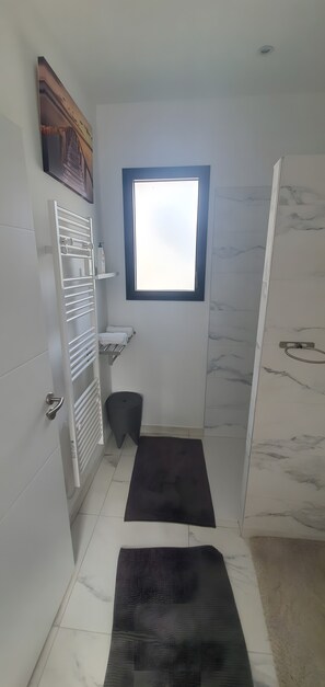 Dusche, Haartrockner, Handtücher