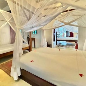 Family Room with Sea View | Free WiFi, bed sheets - Pangachumvi Beach Resort (Matemwe)