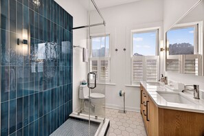 Douche, serviettes fournies