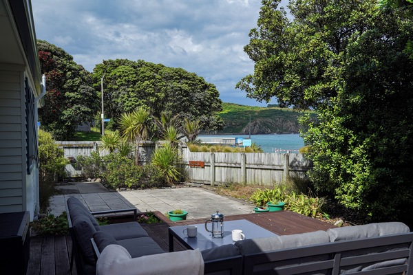Titahi Bay view from the outdoor patio.