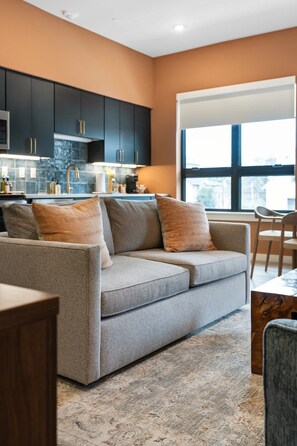 TV, offices - Music Row Bliss w/ Pool, Rooftop Lounge + Bunks (Nashville)