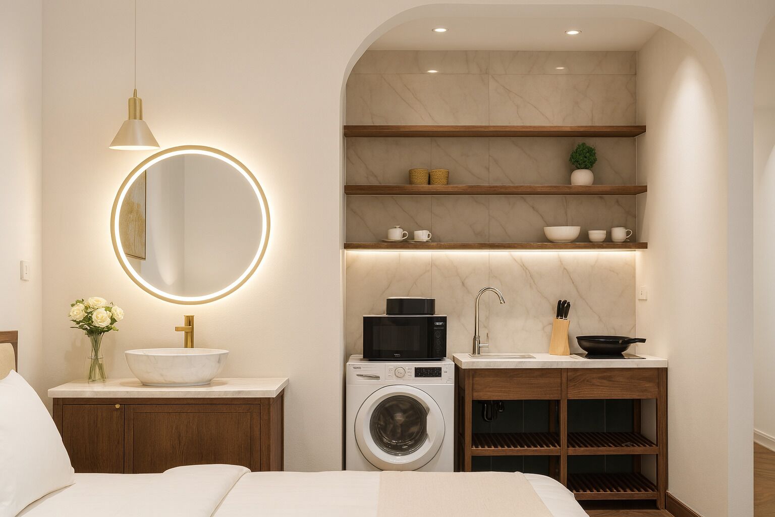 Frigorifero nell'area comune, forno a microonde nell'area comune