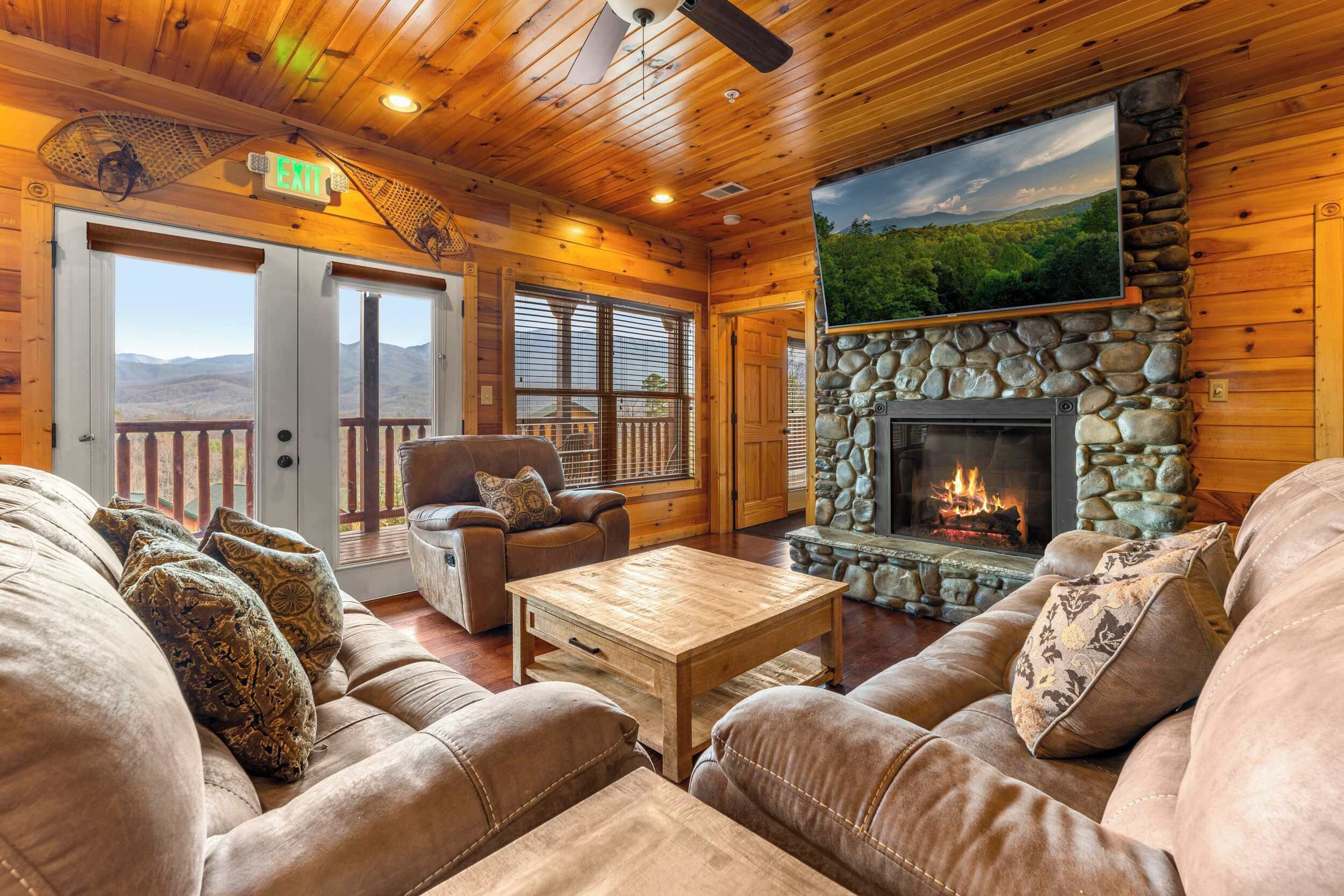 Televisión, chimenea, videojuegos y reproductor de DVD 