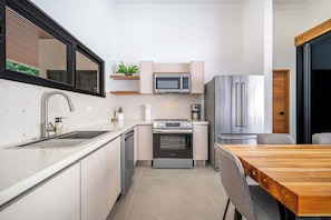 Fridge, microwave, oven, stovetop - CASA LOLA a Modern Home in Pinilla, 3 master Bedroom and a private pool (Pinilla)