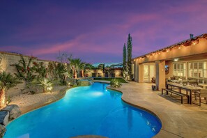 Outdoor pool, a heated pool - Stillwater Desert Escape: Resort-Style w/Heated Pool+Spa, Arcade, Golf, Casita (Indio)