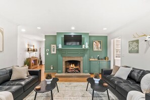 Televisión, chimenea, videojuegos y libros 