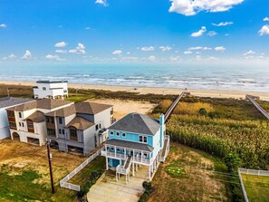 Exterior - Beachfront Home- Hot Tub & Private Walkover (Galveston)