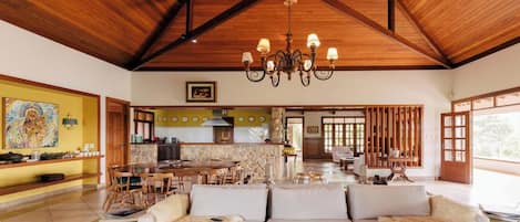 TV, caminetto, impianto stereo