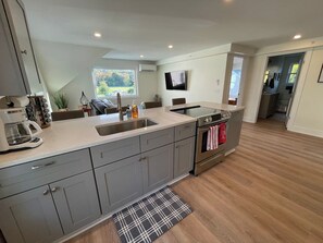 Fridge, coffee/tea maker, cookware/dishes/utensils - Champlain Overlook in the Heart of Bar Harbor (Bar Harbor)