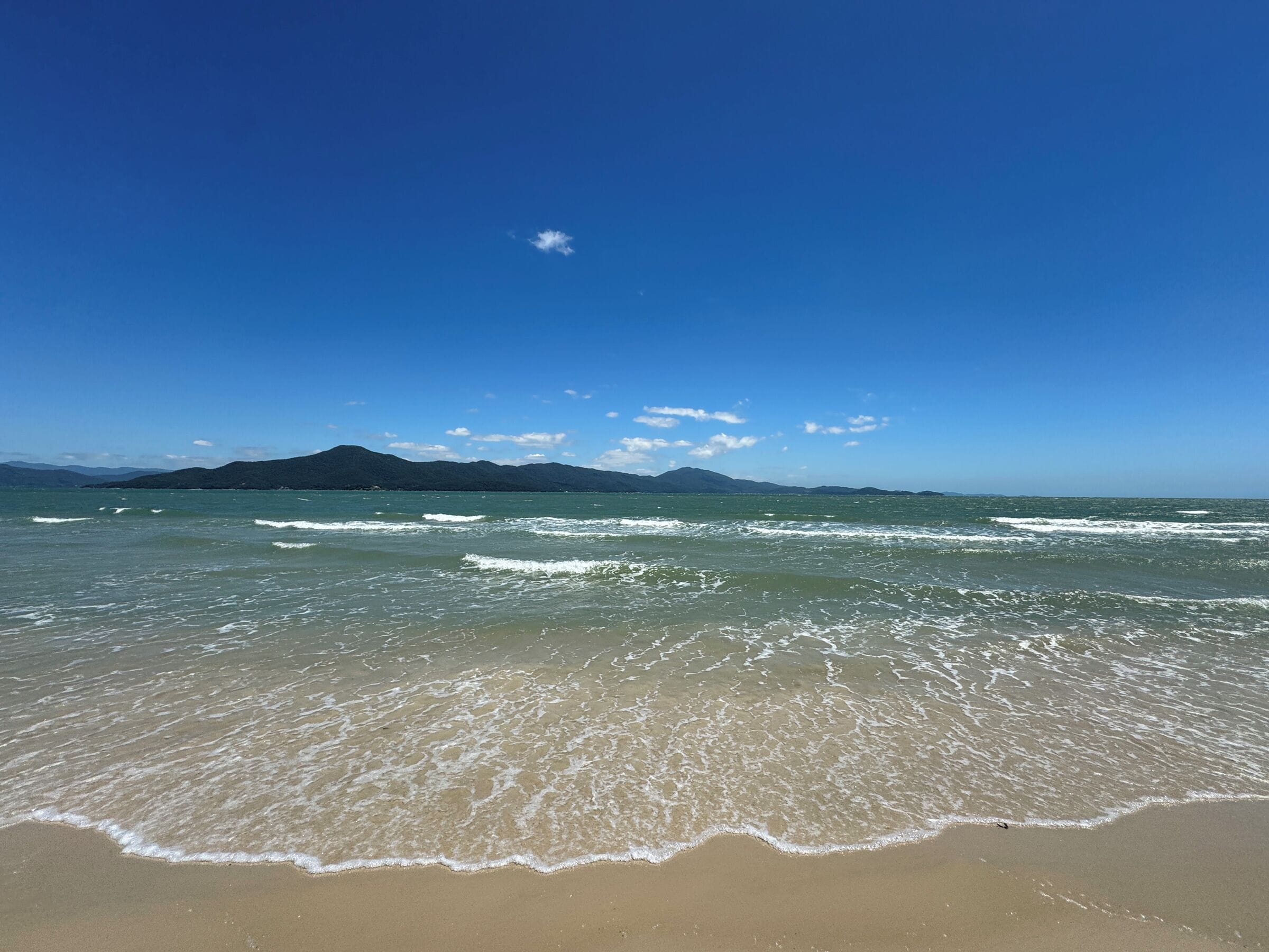 On the beach, white sand