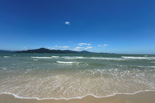 On the beach, white sand