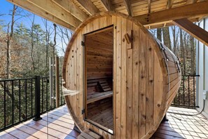 Terrace/patio - Mountain View • Hot Tub • Sauna • Fire Pit (Blue Ridge)