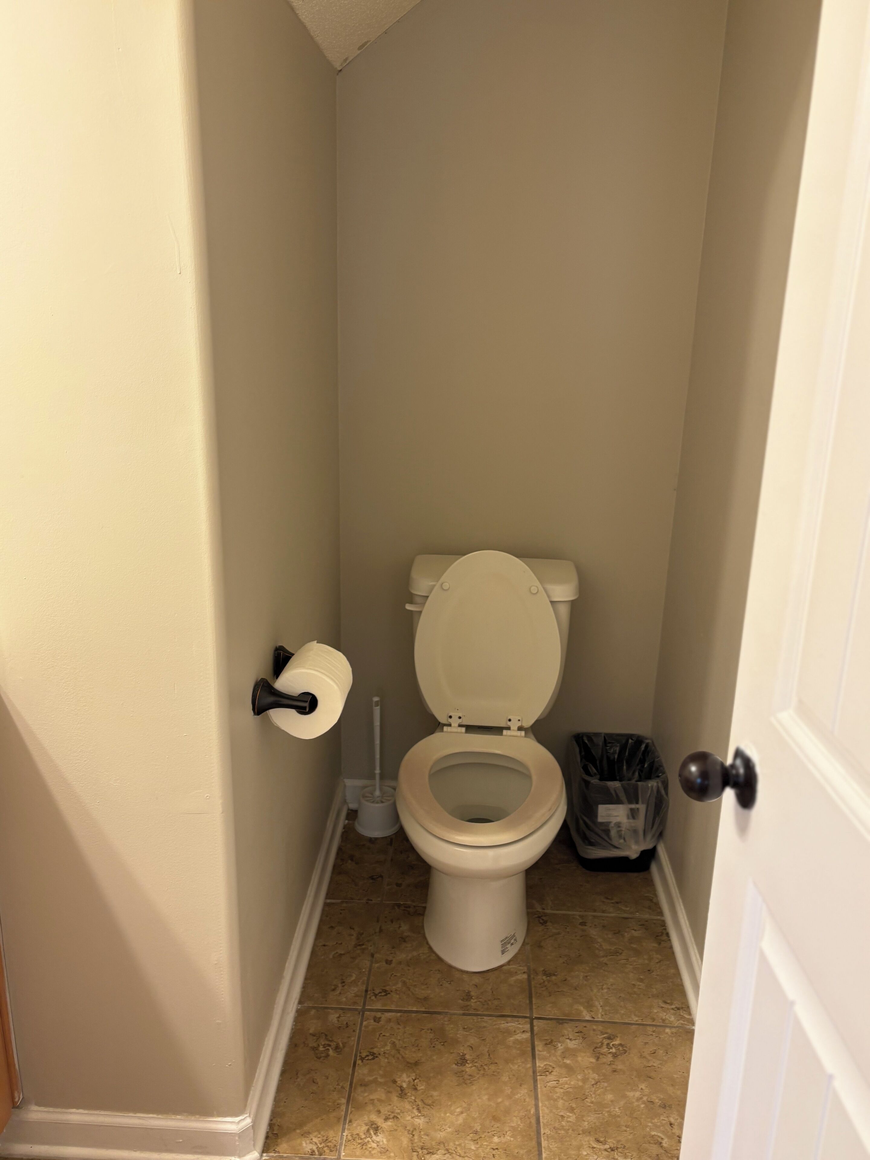 Jetted bath, towels, soap, toilet paper