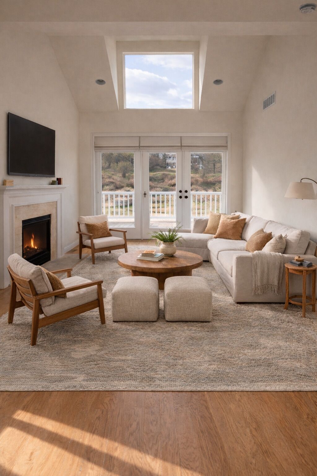 Télévision, cheminée