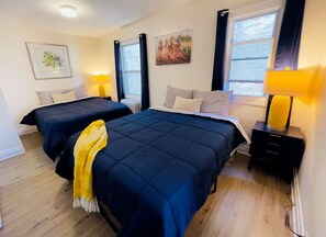 2 bedrooms, desk, iron/ironing board, travel cot