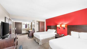 Standard Double Room, Non Smoking | Desk, laptop workspace, blackout drapes, iron/ironing board