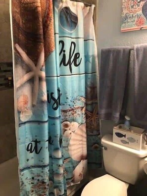 Shower, towels - Island Dunes Condominiums-One block from Beach-Unit 1309 (Port Aransas)