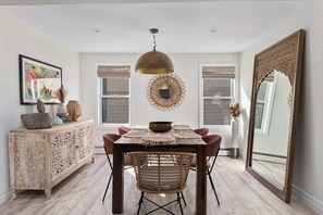 Dining - Modern 3BR Retreat: Sauna/Hot Tub | Walk to Dining (Warren)