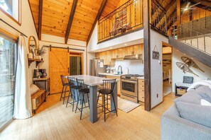 Cabin, Multiple Beds, Patio (Tomahawk) | Private kitchen - Cozy Tahoma Cabin in the Pines Sleeps 6 + Pets (Tahoma)