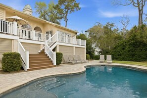 Pool - New! Lovely Lowcountry 4 BR Shipyard Home, Private Pool, Balcony, Grill, Lagoon Views, Beach Locker (Hilton Head Island)