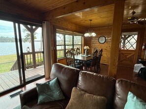 TV, fireplace - Callender Blue, a cozy lakeside cabin paradise (Callender Lake)