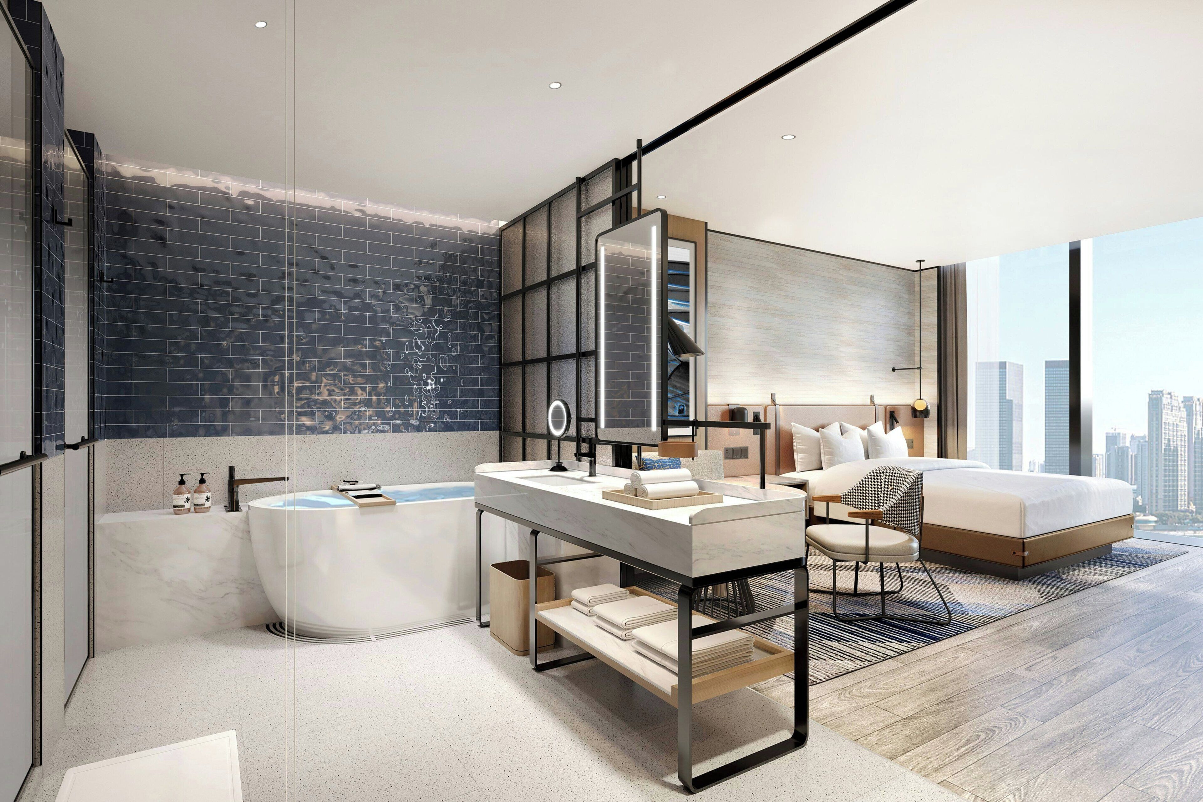 ห้องพัก, เตียงคิงไซส์ 1 เตียง, วิวเมือง | ห้องน้ำ