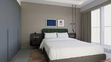 Cofres nos quartos, escrivaninha, espaço de trabalho para notebook