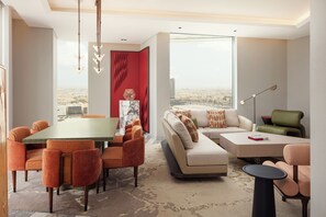 Suite, 1 King Bed, City View (Urban) | Living area | 55-inch LED TV with digital channels - W Riyadh - KAFD (Riyadh)
