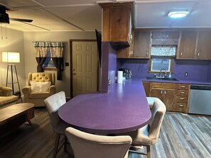 Dining - Adorable 1-bedroom cabin in the woods with AC (Overbrook)