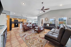 Living area - 212 Spacious 4BR Ocean View home on South Padre Island, ideal for large groups. (South Padre Island)